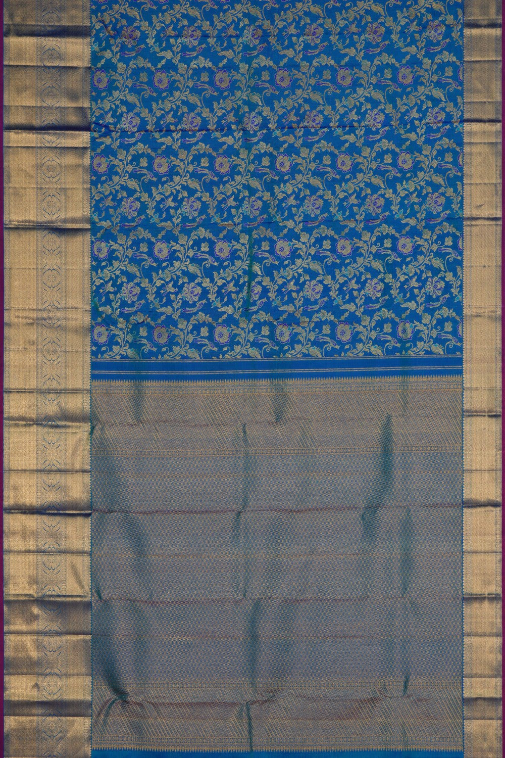 Image of Kanchipattu Brocade Blue Saree